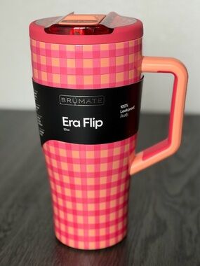 Brumate Peach Gingham 30OZ ERA FLIP TUMBLER NEW